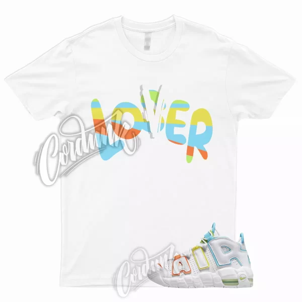 LOVER T Shirt to Match Air More Uptempo GS White Multi Color 1 Jezsport.com