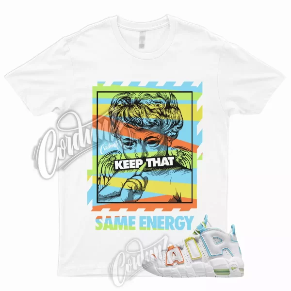 ENERGY T Shirt to Match Air More Uptempo GS White Multi Color 1 Jezsport.com