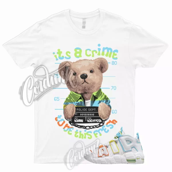 CRIME T Shirt to Match Air More Uptempo GS White Multi Color 1 Jezsport.com