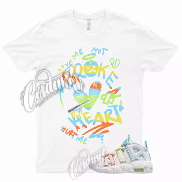 BROKEN T Shirt to Match Air More Uptempo GS White Multi Color 1 Jezsport.com