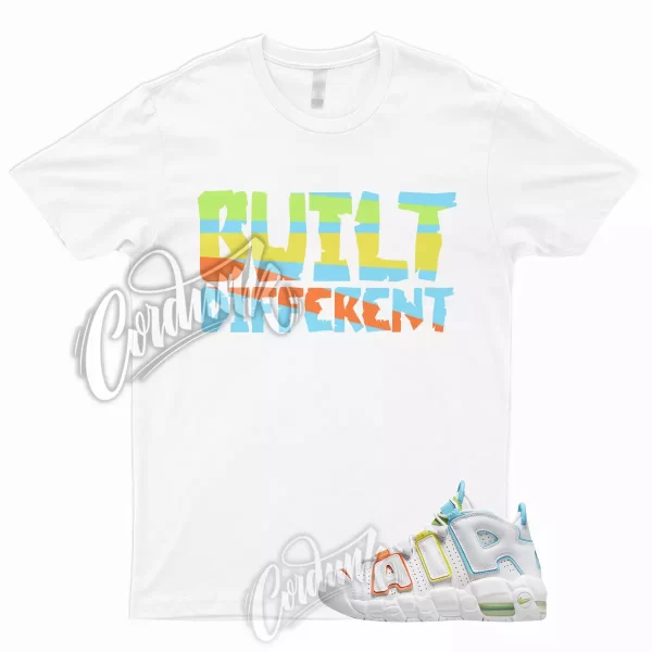 BUILT T Shirt to Match Air More Uptempo GS White Multi Color 1 Jezsport.com