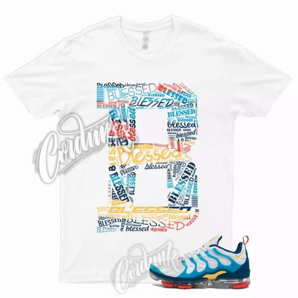 BLESSED T Shirt to Match Air VaporMax​ Plus White Citron Pulse Industrial Blue 1 Jezsport.com