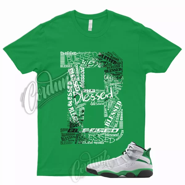 BLESS Shirt to Match Jordan 6 Rings Lucky Green Pine Stadium Mid High Two Trey 1 Jezsport.com