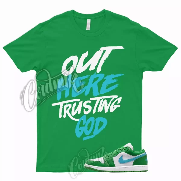 TG T Shirt to Match Jordan 1 Low Lucky Green Stadium Aquatone Aqua Dunk High 2 Jezsport.com