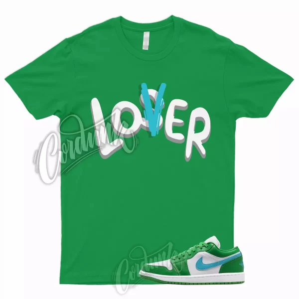 LOVER Shirt to Match Jordan 1 Low Lucky Green Stadium Aquatone Aqua Dunk High 2 Jezsport.com