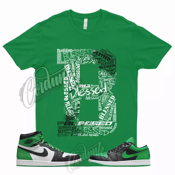 BLESSED Shirt to Match 1 High Lucky Green Mid Dunk Pine Stadium Kelly 3 13 2 Low Jezsport.com