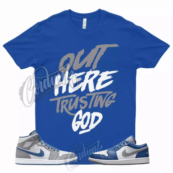 TG T Shirt to Match 1 Low True Blue Cement Shadow Grey 3 High Dunk Mid High 5 Jezsport.com