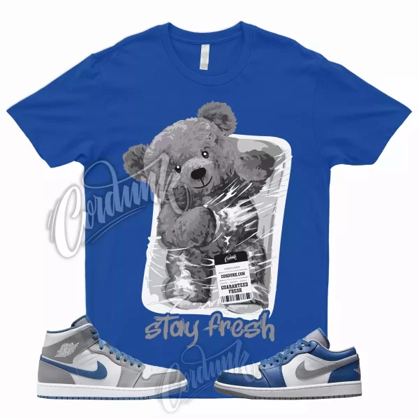 STAY T Shirt to Match 1 Low True Blue Cement Shadow Grey 3 High Dunk Mid High 5 Jezsport.com