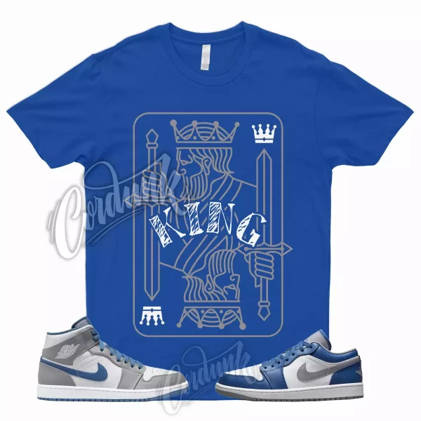 KING T Shirt to Match 1 Low True Blue Cement Shadow Grey 3 High Dunk Mid High 5 Jezsport.com