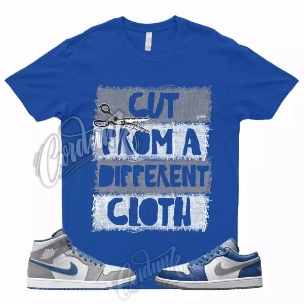 CUT T Shirt to Match 1 Low True Blue Cement Shadow Grey 3 High Dunk Mid High 5 Jezsport.com