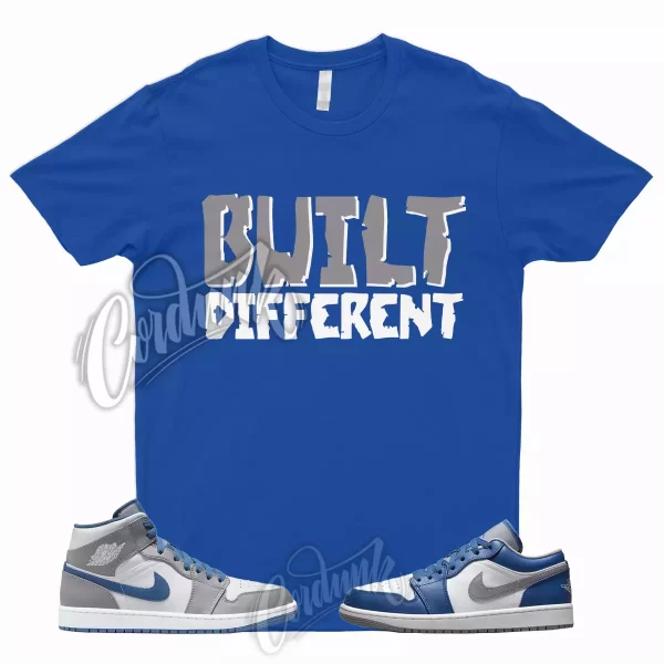 BUILT T Shirt to Match 1 Low True Blue Cement Shadow Grey 3 High Dunk Mid High 5 Jezsport.com