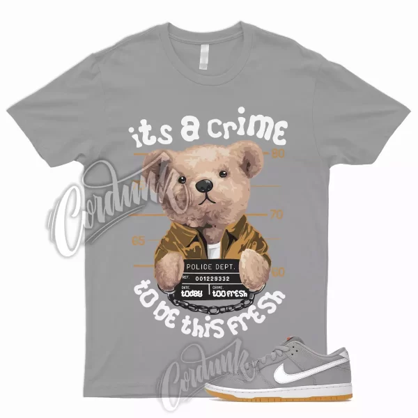 CRIME T Shirt to Match SB Dunk Low Grey Gum Wolf Light Brown Pure Platinum Toe 1 Jezsport.com