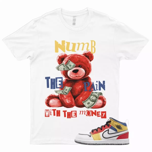 NUMB T Shirt to Match 1 Mid GS Multicolor Picante Red French Blue Topaz Gold SE Jezsport.com