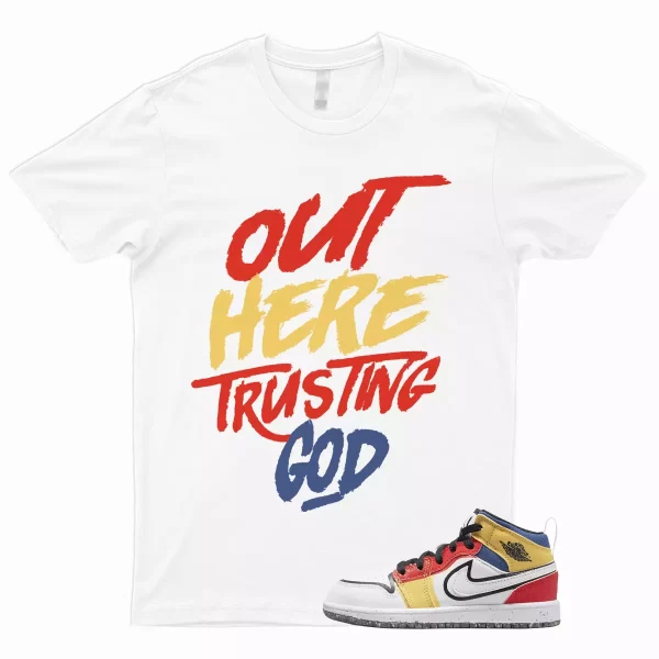 TG T Shirt to Match 1 Mid GS Multicolor Picante Red French Blue Topaz Gold SE Jezsport.com