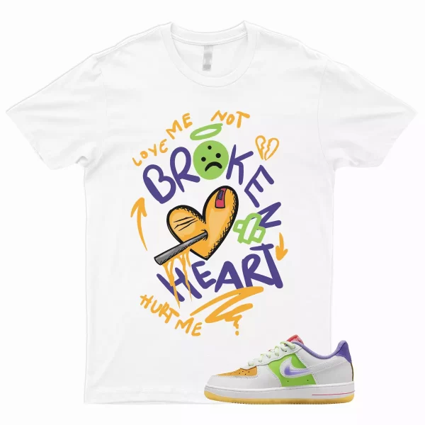 BROKEN T Shirt to Match Air Force 1 Low GS White Multicolor Space Purple Sundial Jezsport.com