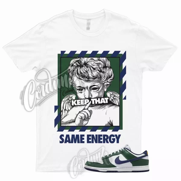 ENERGY T Shirt for Dunk Low Fir Midnight Navy White University Gold Green Mid 1 Jezsport.com