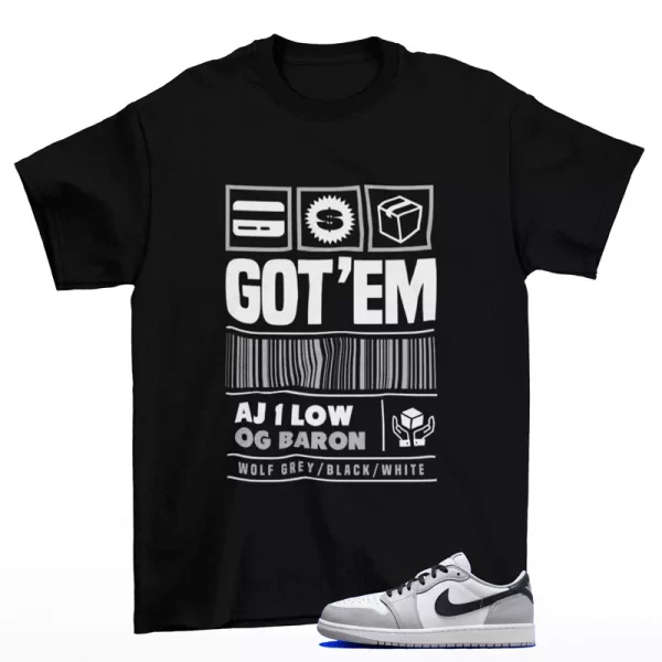 Copped Sneaker Shirt Black to Match Jordan 1 Low OG Barons CZ0790-110 Jezsport.com