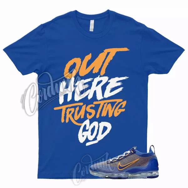 TG T Shirt for Vapormax Flyknit 2021 Game Royal Blue Vivid Orange Knicks 1 Jezsport.com