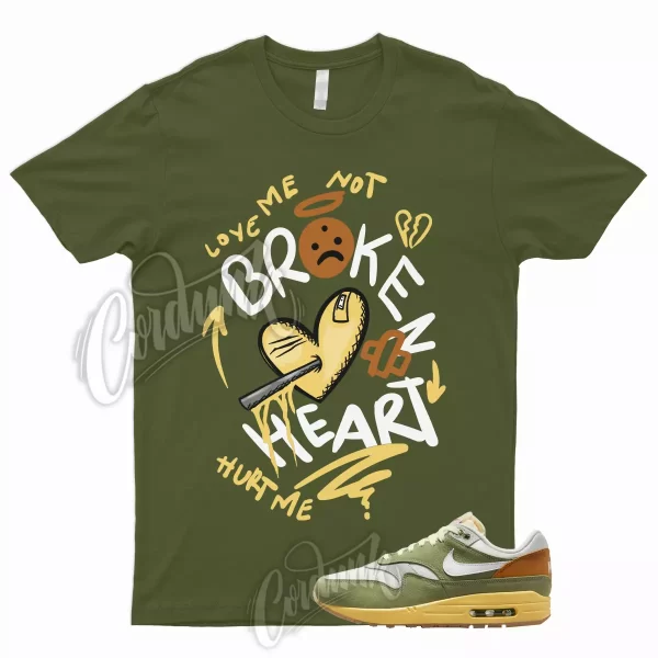 BROKEN T Shirt to Match Air Max 1 By Japan Green White Orange Olive Army Design Jezsport.com