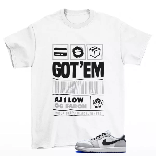 Copped Sneaker Shirt White to Match Jordan 1 Low OG Barons CZ0790-110 Jezsport.com