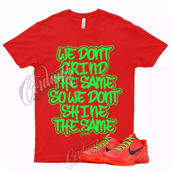 GRIND Shirt to Match 6 Christmas Bright Crimson Red Electric Green Neon Reverse Jezsport.com