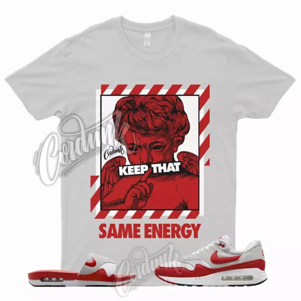 ENERGY Shirt to Match Air Max 1 86 OG Big Bubble University Red Slide Sport Grey Jezsport.com