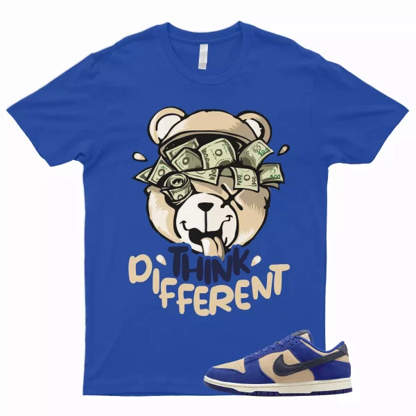 THINK T Shirt to Match Dunk Low Blue Suede Tan Cream Midnight Navy Royal 1 Bagel Jezsport.com