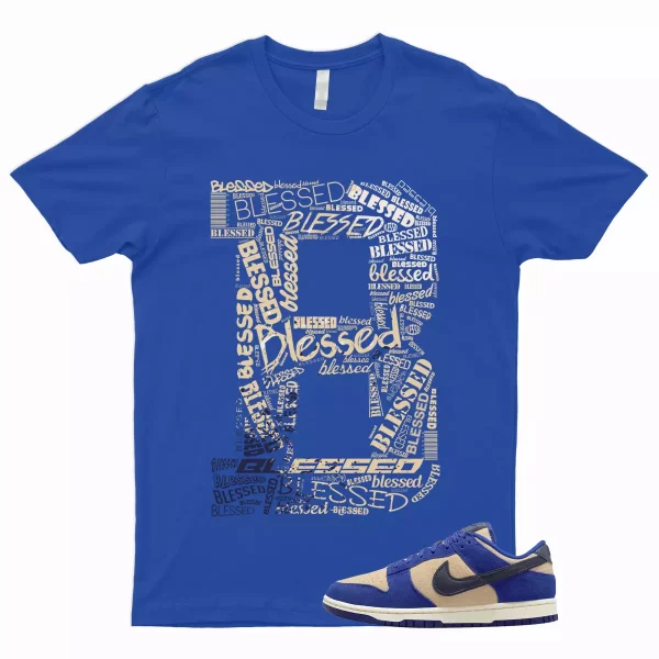 BLESSED Shirt to Match Dunk Low Blue Suede Tan Cream Midnight Navy Royal 1 Bagel Jezsport.com