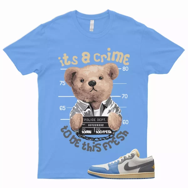 CRIME T Shirt for 1 Tokyo Low Vintage University UNC Grey Dutch Blue Smoke Sail Jezsport.com