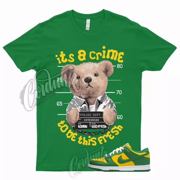 CRIME T Shirt to Match Dunk Low Brazil Green Pine Varsity Maize Yellow Reverse 1 Jezsport.com