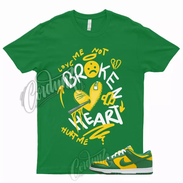 BROKEN Shirt to Match Dunk Low Brazil Green Pine Varsity Maize Yellow Reverse 1 Jezsport.com