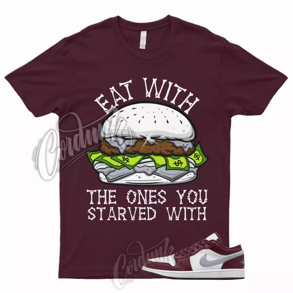 EAT T Shirt to Match 1 Low Bordeaux Maroon Cherrywood Red White Cement Grey 6 Jezsport.com