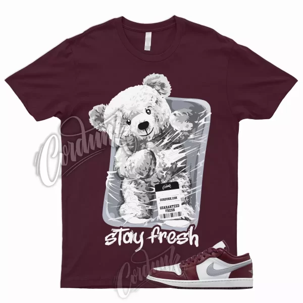 STAY T Shirt to Match 1 Low Bordeaux Maroon Cherrywood Red White Cement Grey 6 Jezsport.com