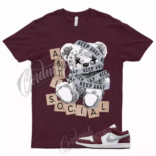 ANTI T Shirt to Match 1 Low Bordeaux Maroon Cherrywood Red White Cement Grey 6 Jezsport.com