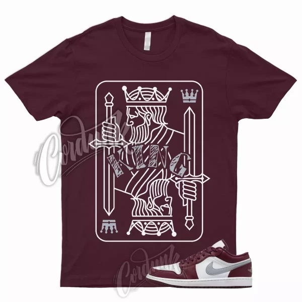 KING T Shirt to Match 1 Low Bordeaux Maroon Cherrywood Red White Cement Grey 6 Jezsport.com