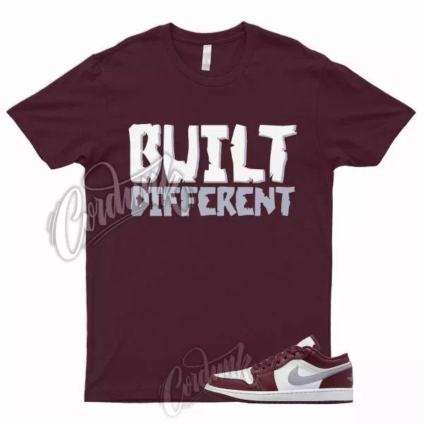 BUILT T Shirt to Match 1 Low Bordeaux Maroon Cherrywood Red White Cement Grey 6 Jezsport.com