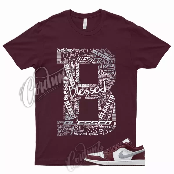 BLESSED Shirt to Match 1 Low Bordeaux Maroon Cherrywood Red White Cement Grey 6 Jezsport.com