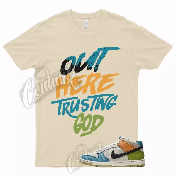 TG T Shirt to Match Dunk Mid Pale Ivory Mineral Teal Moss Alpha Orange Gold 1 Jezsport.com