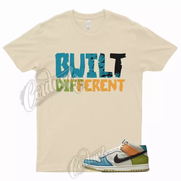 BUILT T Shirt to Match Dunk Mid Pale Ivory Mineral Teal Moss Alpha Orange Gold 1 Jezsport.com