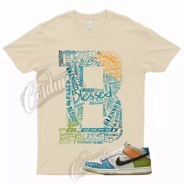 BLESSED Shirt to Match Dunk Mid Pale Ivory Mineral Teal Moss Alpha Orange Gold 1 Jezsport.com