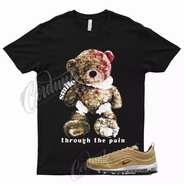 SMILE T Shirt to Match Air Max 97 Gold Bullet 2023 Metallic Varsity Red Metallic Jezsport.com