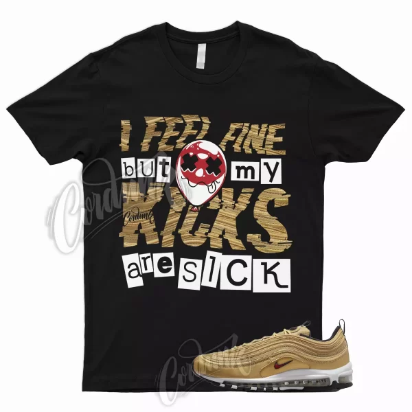 SICK T Shirt to Match Air Max 97 Gold Bullet 2023 Metallic Varsity Red Metallic Jezsport.com