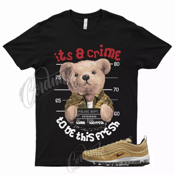 CRIME T Shirt to Match Air Max 97 Gold Bullet 2023 Metallic Varsity Red Metallic Jezsport.com