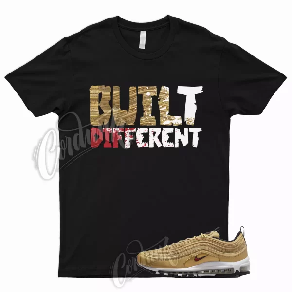 BUILT T Shirt to Match Air Max 97 Gold Bullet 2023 Metallic Varsity Red Metallic Jezsport.com