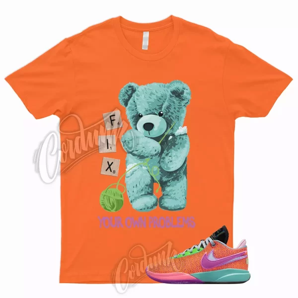 FIX Shirt to Match LeBron 20 Chosen 1 Total Orange Vivid Purple Green Hot Punch Jezsport.com