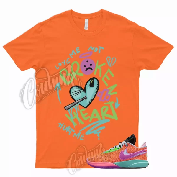 BROKEN T Shirt to Match LeBron 20 Chosen 1 Total Orange Vivid Purple Green Punch Jezsport.com