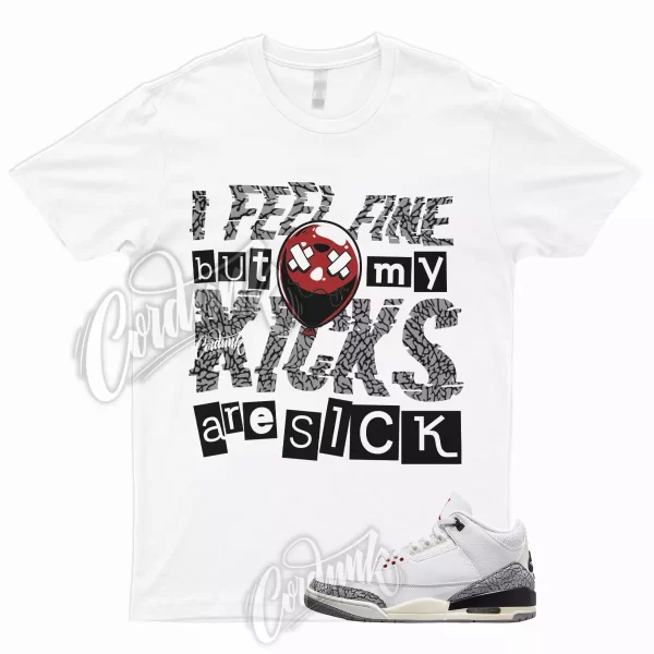 SICK T Shirt to Match 3 White Cement Reimagined Fire Red Grey Elephant Print 1 Jezsport.com