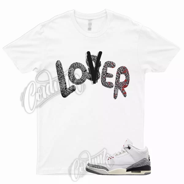 LOVER T Shirt to Match 3 White Cement Reimagined Fire Red Grey Elephant Print 1 Jezsport.com