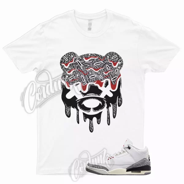 DRIPPY Shirt to Match 3 White Cement Reimagined Fire Red Grey Elephant Print 1 Jezsport.com