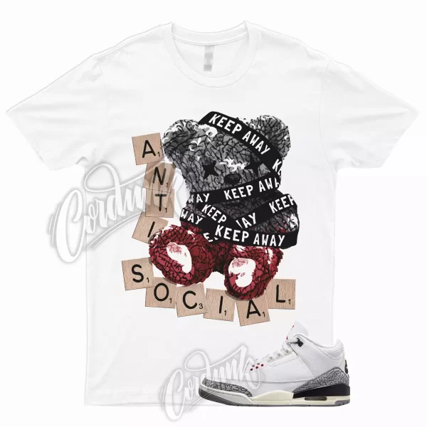 ANTI T Shirt to Match 3 White Cement Reimagined Fire Red Grey Elephant Print 1 Jezsport.com